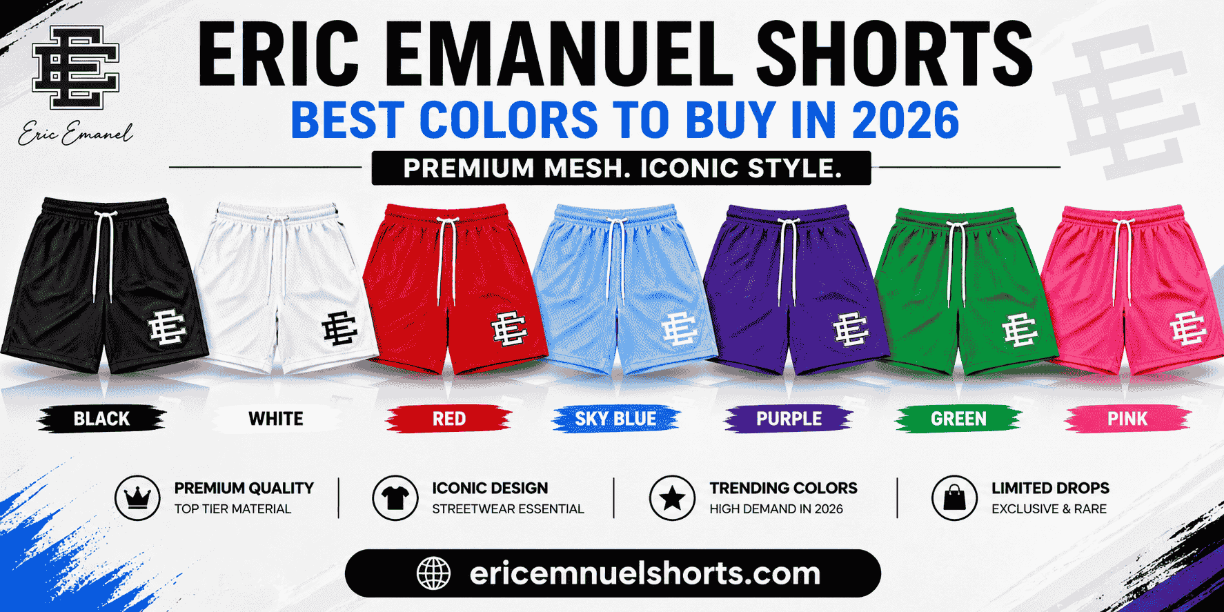 Eric Emanuel Fresh Athletic Mesh Shorts Drop