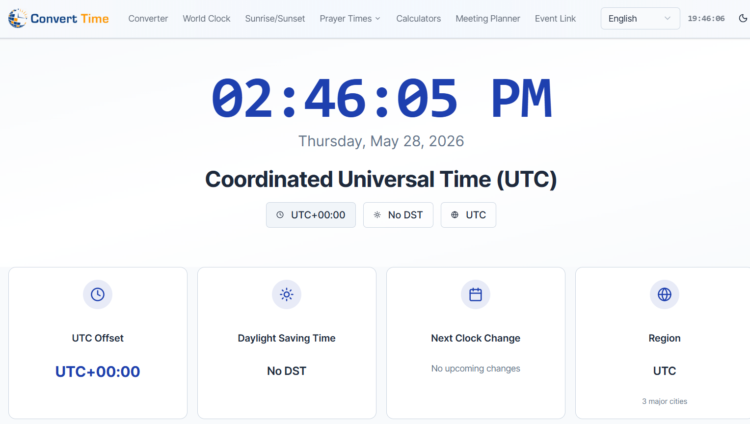 utc time now