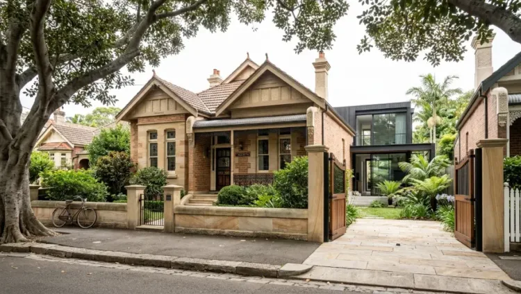 High-spec-luxury-kitchen-custom-home-Sydney-marble-benchtop-oak-cabinetry-bifold-doors-pool