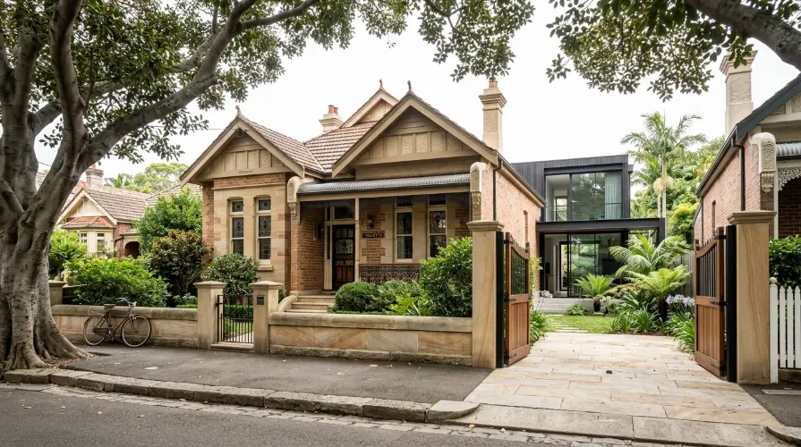 High-spec-luxury-kitchen-custom-home-Sydney-marble-benchtop-oak-cabinetry-bifold-doors-pool